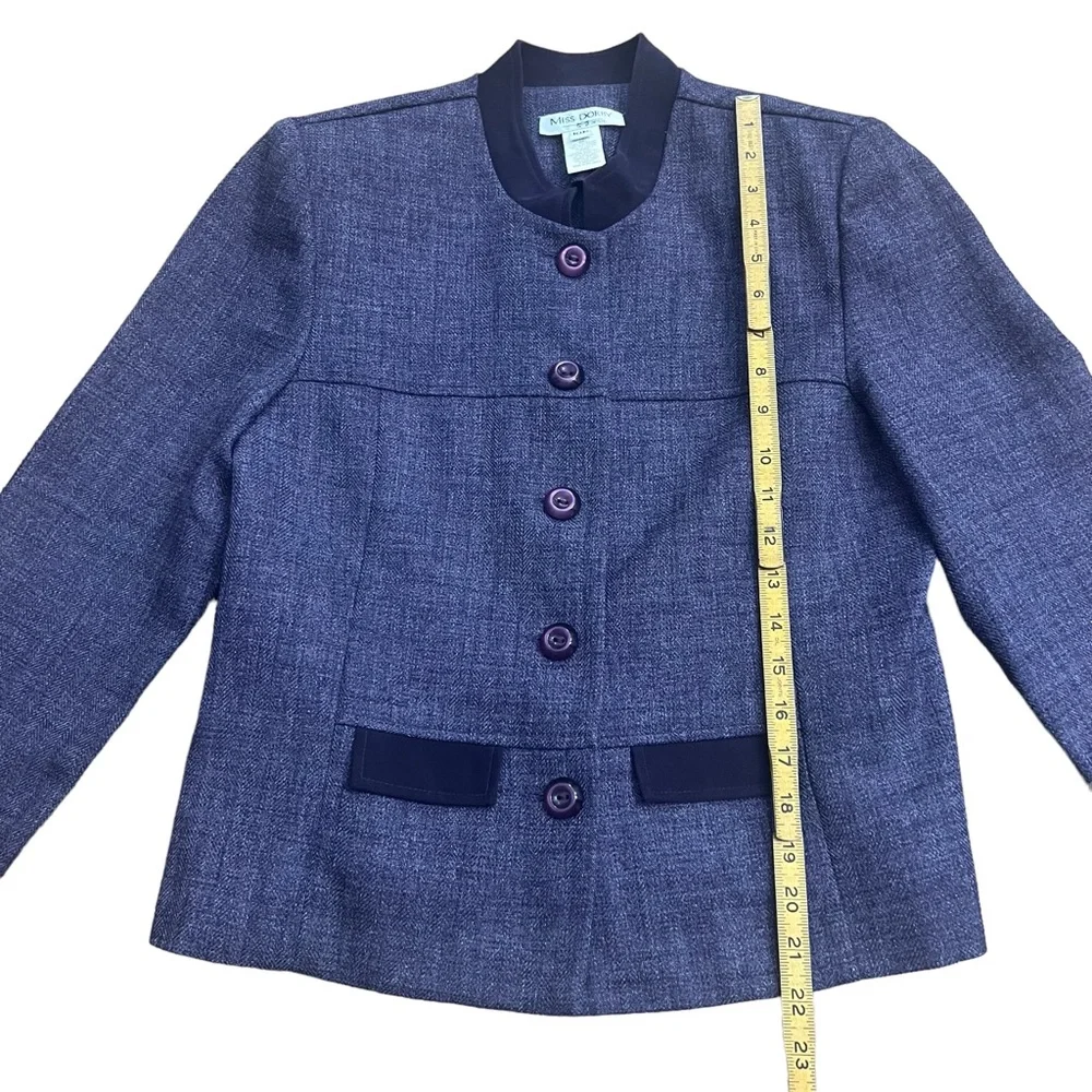 1980’s Vintage Chic Structured Purple Blazer with‎ Button Down Front, Medium 10P